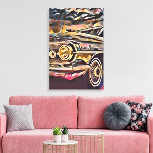 Vintage-auto Canvas Afdruk (Insitu (Woonkamer))