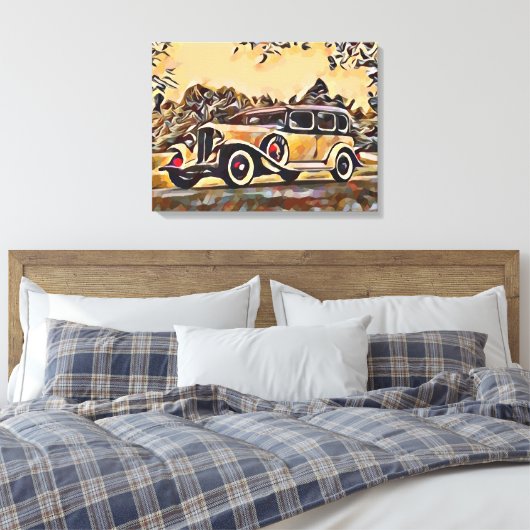 Vintage-auto Canvas Afdruk (Insitu (Slaapkamer))
