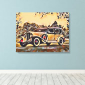 Vintage-auto Canvas Afdruk (Insitu (Houten vloer))