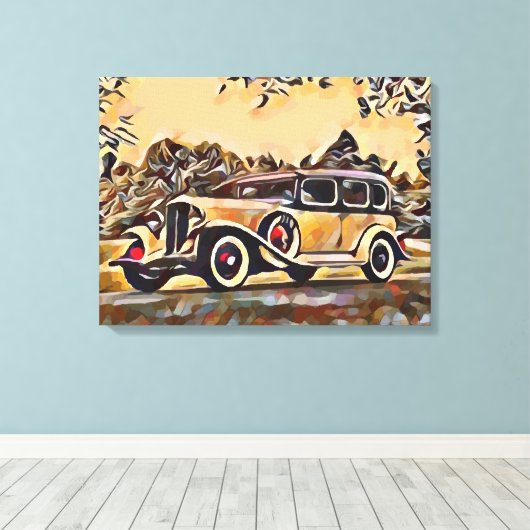 Vintage-auto Canvas Afdruk (Insitu (Houten vloer))