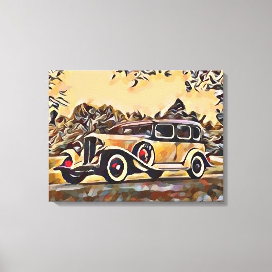 Vintage-auto Canvas Afdruk (Voorkant)