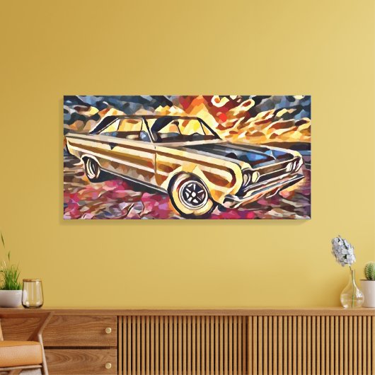 Vintage-auto Canvas Afdruk (Insitu (Woonkamer))