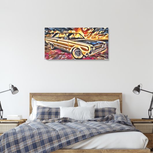 Vintage-auto Canvas Afdruk (Insitu (Slaapkamer))
