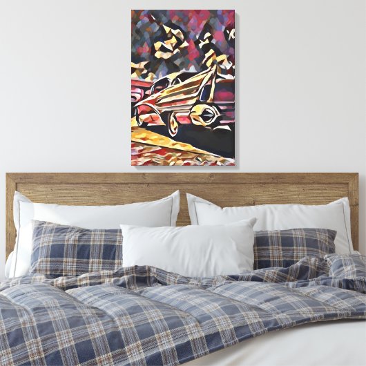 Vintage-auto Canvas Afdruk (Insitu (Slaapkamer))