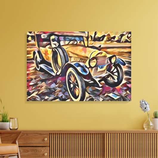 Vintage-auto Canvas Afdruk (Insitu (Woonkamer))