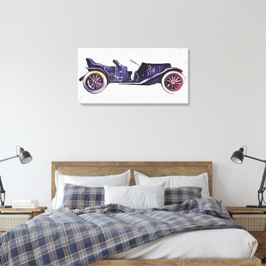 Vintage-auto Canvas Afdruk (Insitu (Slaapkamer))
