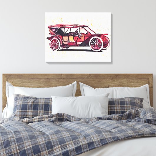 Vintage-auto Canvas Afdruk (Insitu (Slaapkamer))