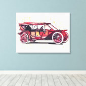 Vintage-auto Canvas Afdruk (Insitu (Houten vloer))
