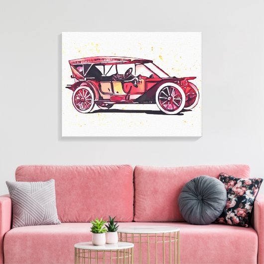 Vintage-auto Canvas Afdruk (Insitu (Woonkamer))