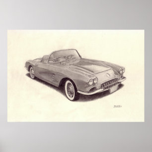 Vintage-auto: Chevrolet Corvette Poster