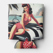 Vintage Auto Classic Pin Up Blikjeskoeler (Voorkant)