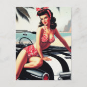 Vintage Auto Classic Pin Up Briefkaart (Voorkant)