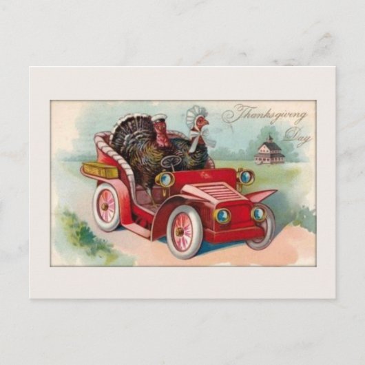 Vintage Auto/de Kaart van de Thanksgiving van (Voorkant)