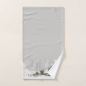 Vintage-auto en kerstboom op grijs bad handdoek (Handdoek)