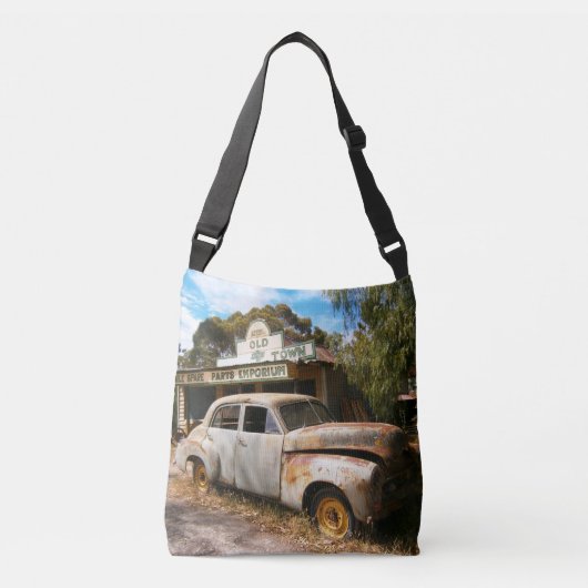 Vintage-auto en -slijp, crossbody tas (Voorkant)
