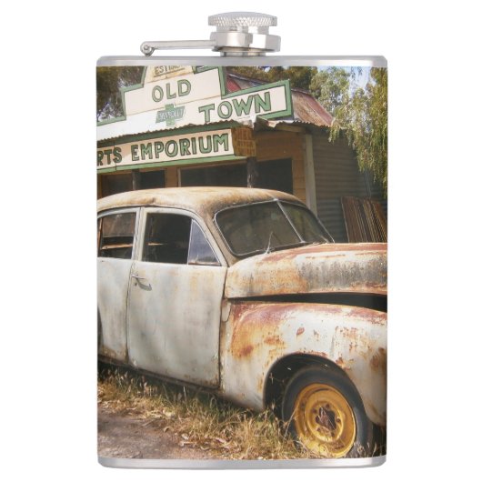 Vintage-auto en -slijp, heupkolf heupfles (Voorkant)
