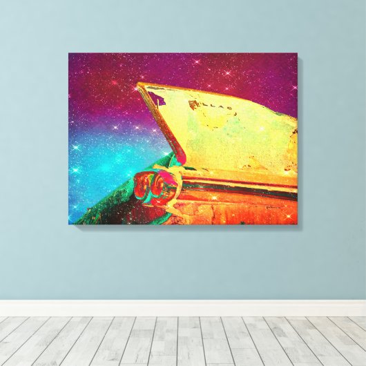 Vintage auto Fin Canvas Afdruk (Insitu (Houten vloer))