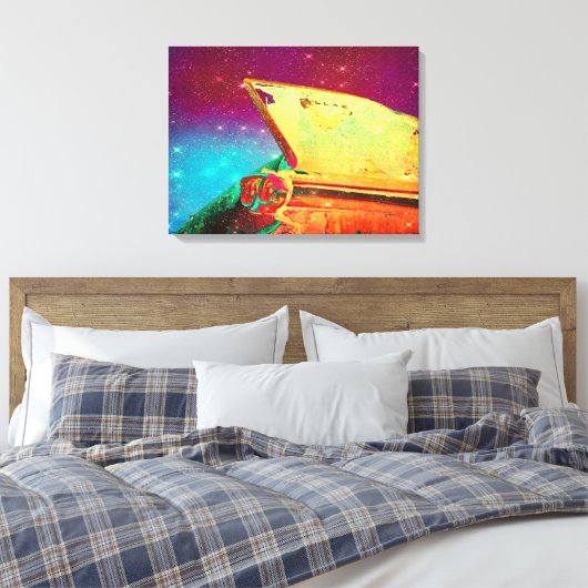 Vintage auto Fin Canvas Afdruk (Insitu (Slaapkamer))