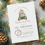 Vintage Auto Groen Plaid Kerstmis Feest Kaart<br><div class="desc">Wij vinden dat uw kerstfeest precies moet zijn zoals u het wilt, en het begint allemaal met de uitnodigingen. Dit ontwerp is voorzien van een stijl waterverf auto met een stapel cadeaus op het dak. De datum van je feestje staat in het midden van een botanische krans. Deze kaarten keren...</div>