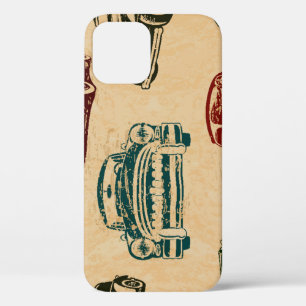 Vintage auto illustratie achtergrond patroon Case-Mate iPhone case