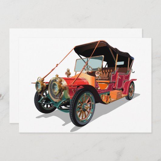 Vintage-auto Kaart (Voorkant / Achterkant)