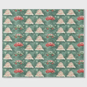 Vintage auto Kerst inpakpapier (Vlak)