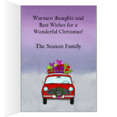 Vintage Auto Kerstmis aanpasbare fotokaart (Binnen (Rechts))