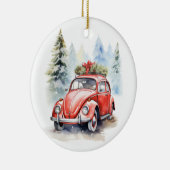Vintage Auto Kerstmis Keramisch Ornament (Rechts)