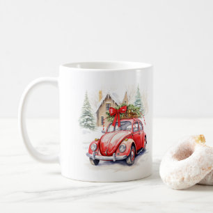 Vintage Auto Kerstmis Koffiemok