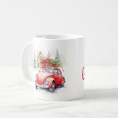 Vintage Auto Kerstmis Koffiemok (Voorkant links)