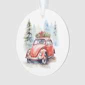 Vintage Auto Kerstmis Ornament (voorkant)