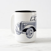 Vintage auto koffie mok (Voorkant links)