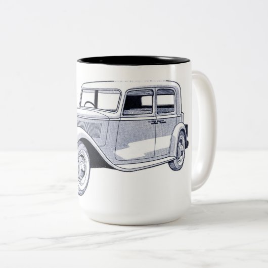 Vintage auto koffie mok (Voorkant rechts)