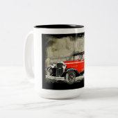 Vintage auto koffie mok (Voorkant links)