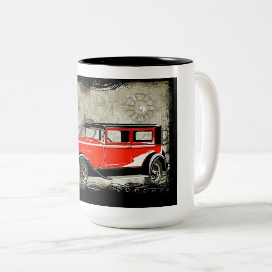 Vintage auto koffie mok (Voorkant rechts)