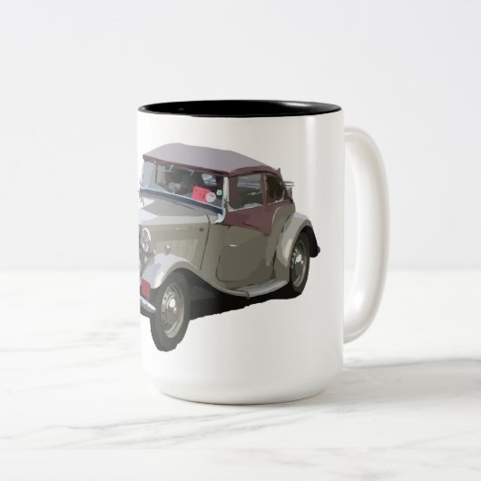 Vintage auto koffie mok (Voorkant rechts)