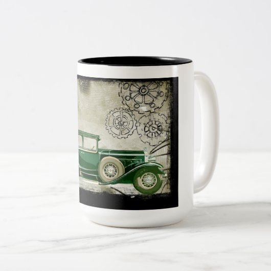 Vintage auto koffie mok (Voorkant rechts)