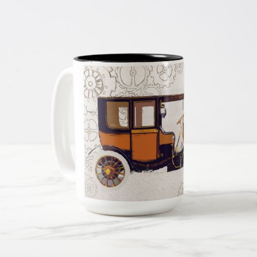 Vintage auto koffie mok (Voorkant links)