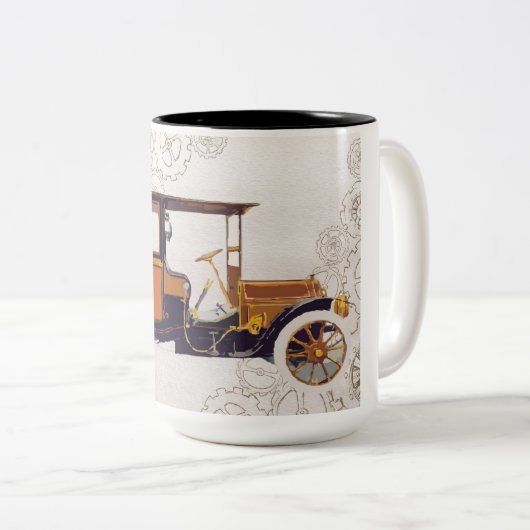 Vintage auto koffie mok (Voorkant rechts)