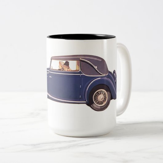 Vintage auto koffie mok (Voorkant rechts)
