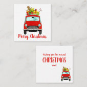 Vintage-auto met kerstcadeautjes Vindage-Kaart Informatiekaartje (Voorkant / Achterkant)