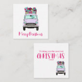 Vintage-auto met kerstcadeautjes Vindage-Kaart Informatiekaartje (Voorkant / Achterkant)