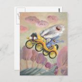 Vintage-auto met monsters briefkaart (Voorkant / Achterkant)
