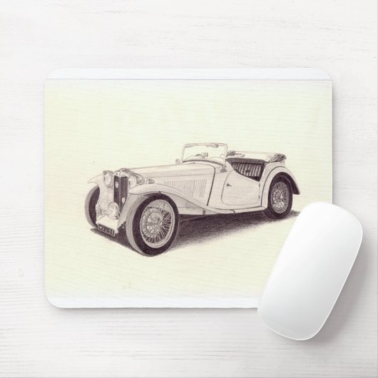 Vintage-auto: MG TC Muismat (Met muis)