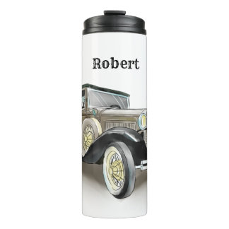 Vintage-auto - Naam toevoegen - Koffie thermische Thermosbeker