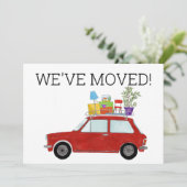 Vintage-auto Nieuwe adreskaart Aankondiging (Staand voorkant)