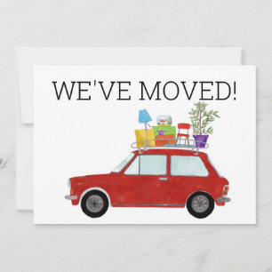 Vintage-auto Nieuwe adreskaart Aankondiging