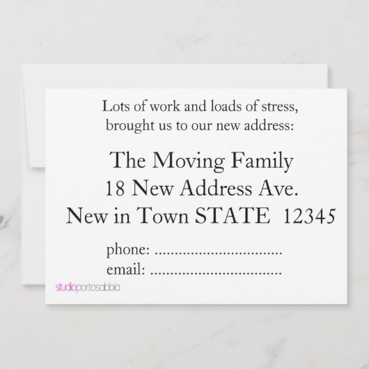 Vintage-auto Nieuwe adreskaart Aankondiging (Achterkant)