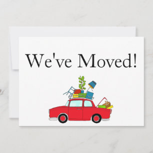 Vintage-auto Nieuwe adreskaart Aankondiging