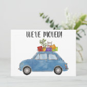 Vintage-auto Nieuwe adreskaart Aankondiging (Staand voorkant)